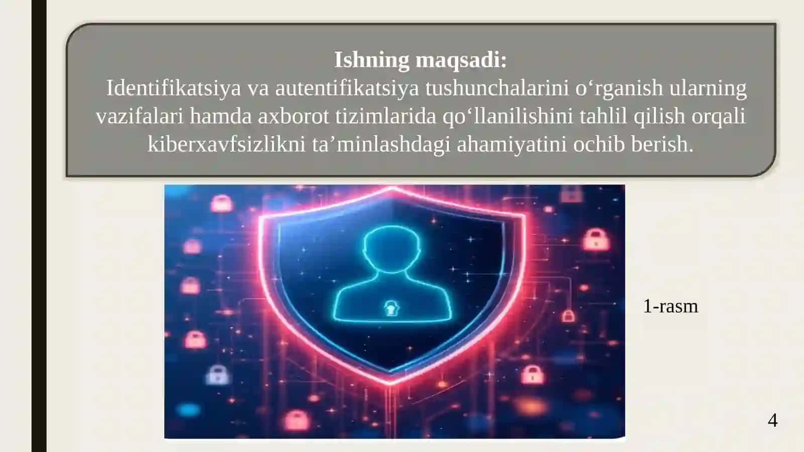 Identifikatsiya va autentifikatsiya tushunchasi va vazifalari 4