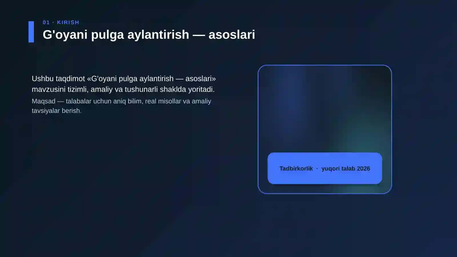 G'oyani pulga aylantirish — asoslari 4