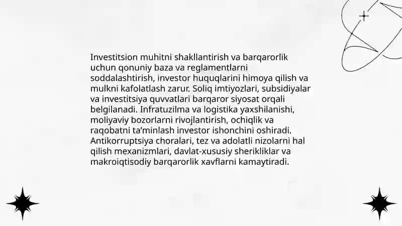 Davlatda investitsiya siyosati 4
