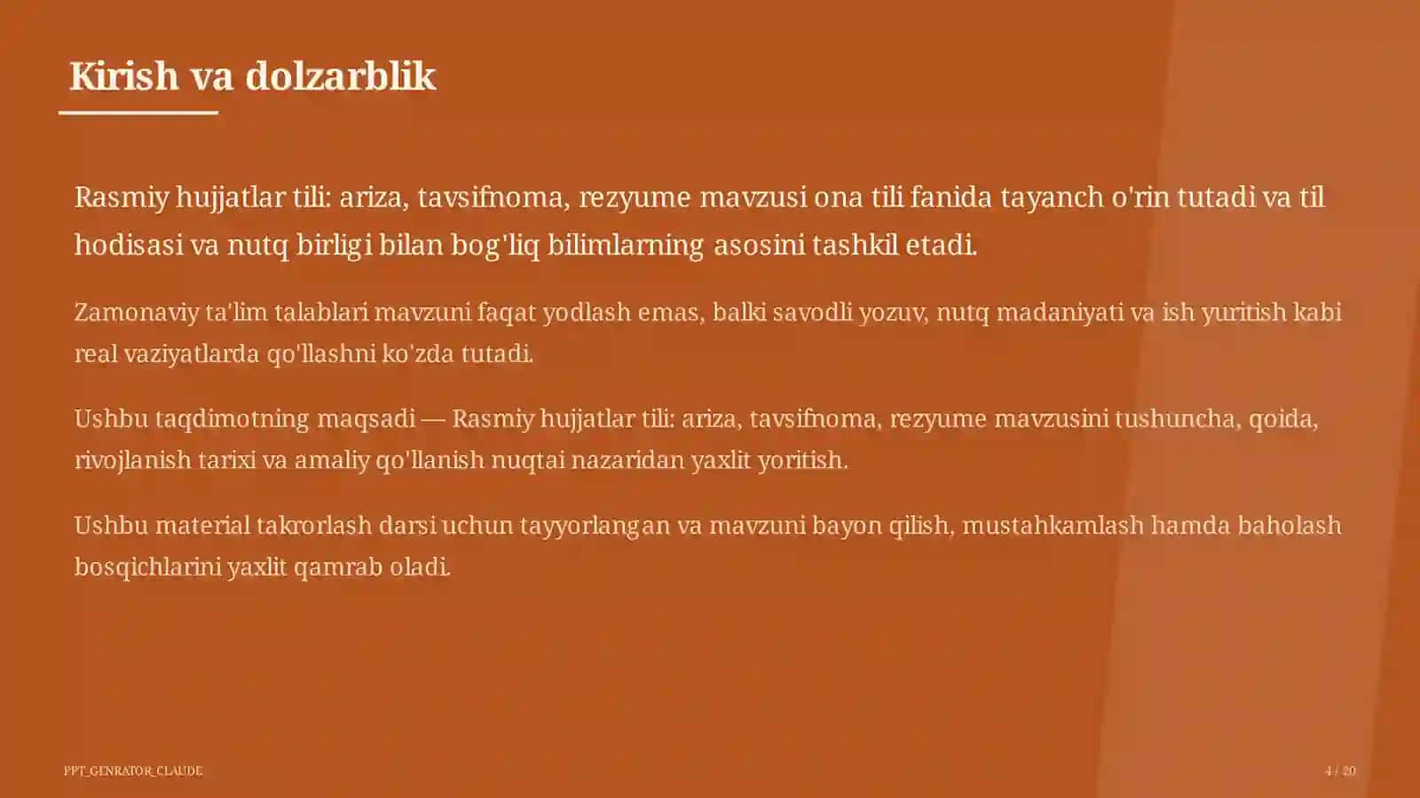Ona tili (5–11) — takrorlash darsi uchun 4