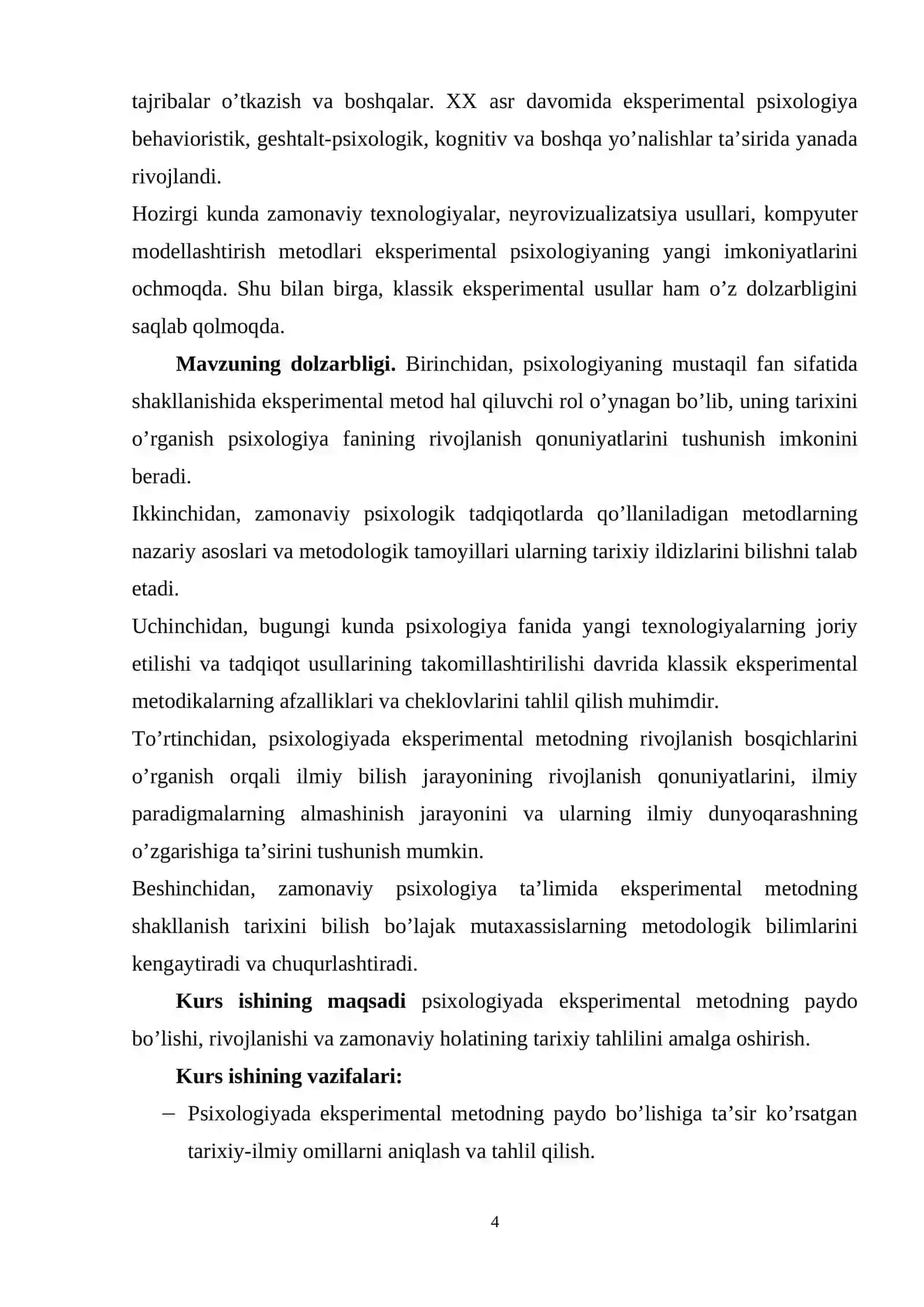 РSIXОLОGIYАDА EKSРERIMENTАL METОDINING TАRIXI 4