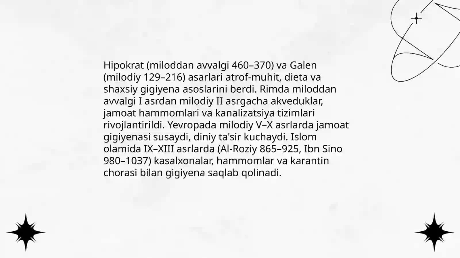 Gigiyena fanining rivojlanish tarixi 4