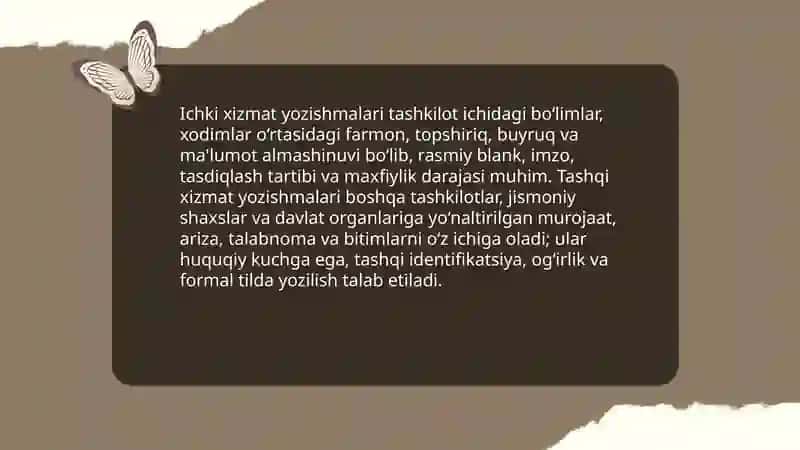 Xizmat yozishmalari 4