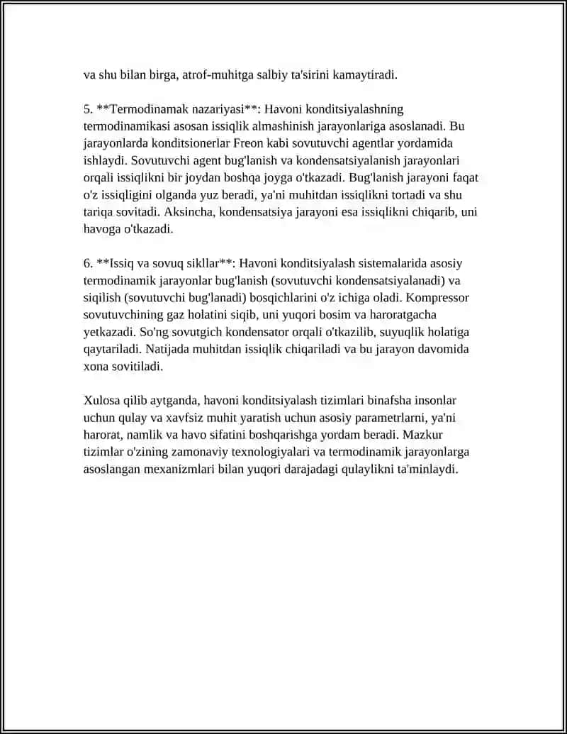 Havoni Konditsiyalash 4