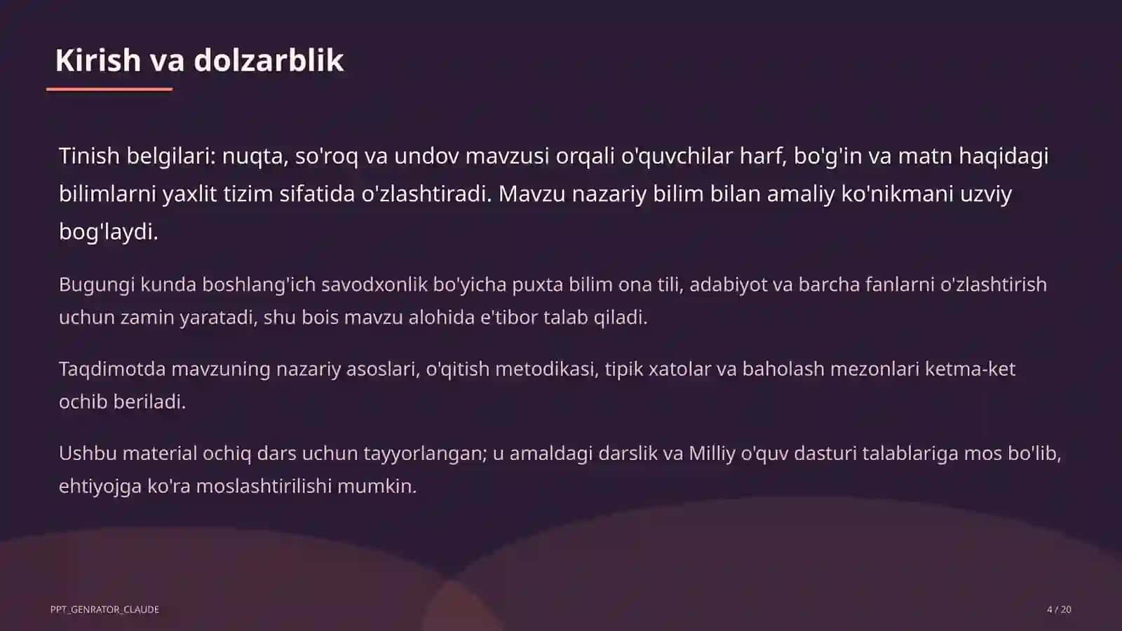 Tinish belgilari: nuqta, so'roq va undov (2-sinf) 4