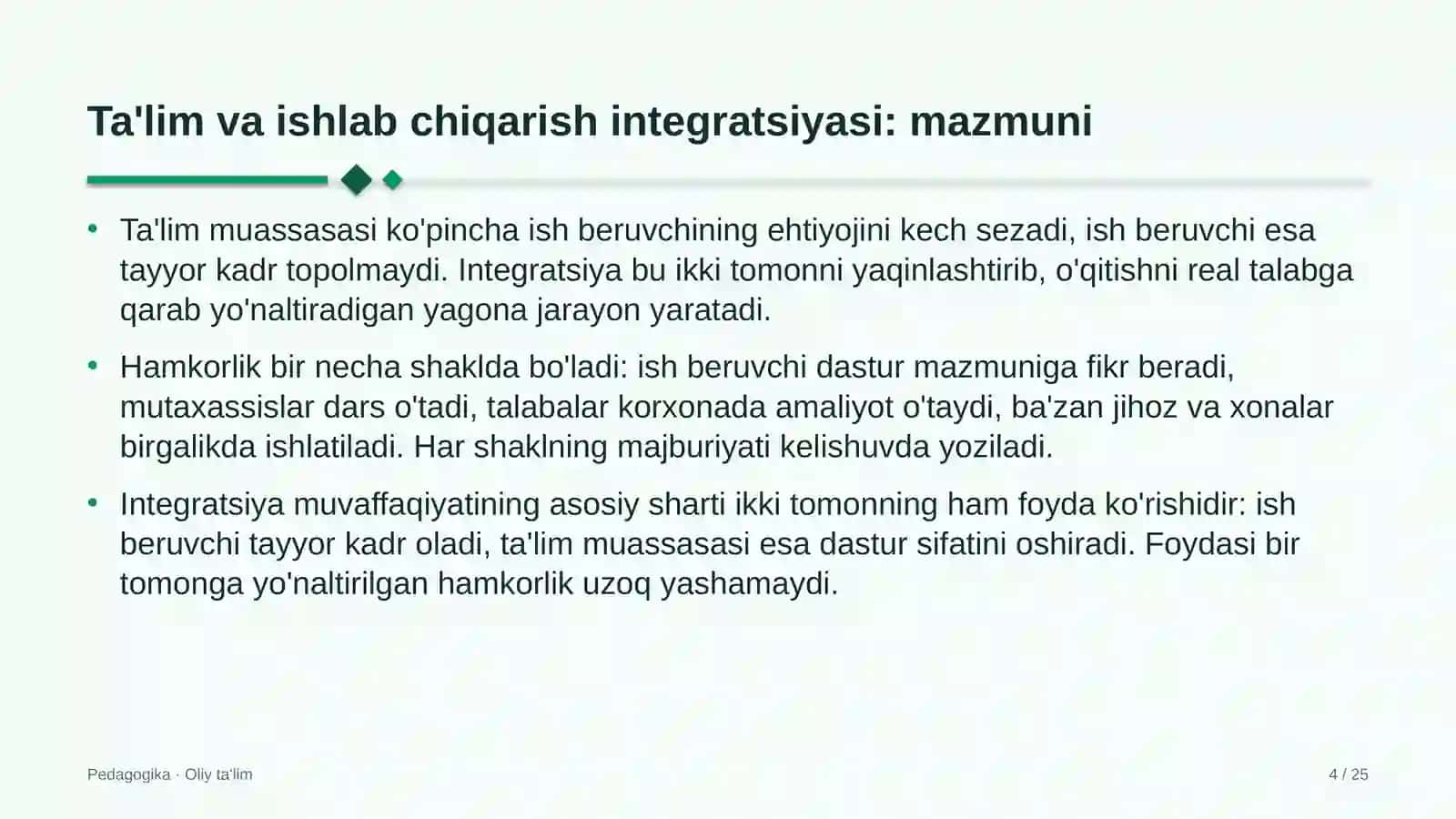 pardozlash materiallari ishlab chiqarishda ta'lim va ishlab chiqarish integratsiyasi 4946 4