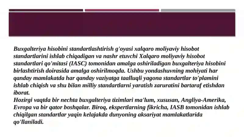 Buxgalteriya hisobi xalqaro standartlarining modellari va ularning amaliyotda qo’llanishi 4