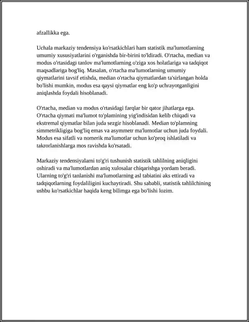 MIQDORIY KO'RSATKICHLARNING TAVSIFLOVCHI TAHLILI 4