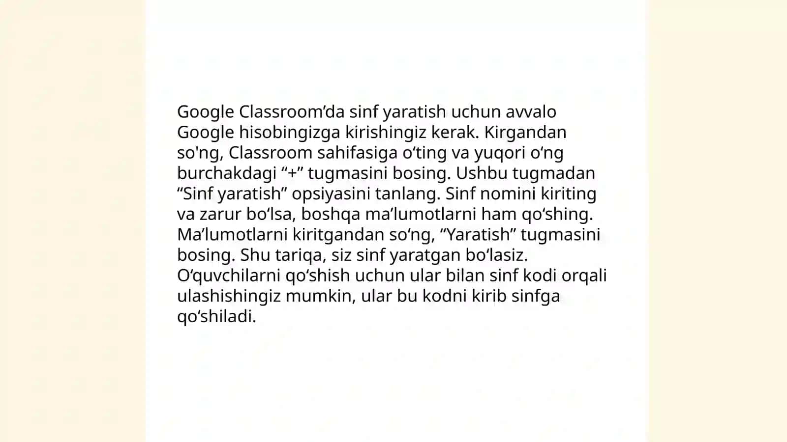 Google classroom platformasidan foydalanish 4