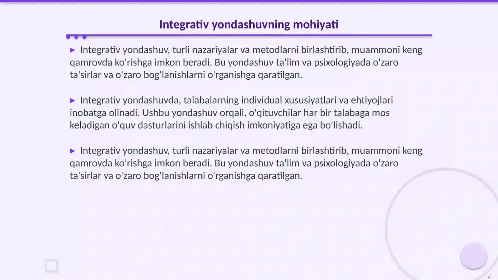 Bixevioristik, integrativ, kompetensiyaviy yondashuv 4
