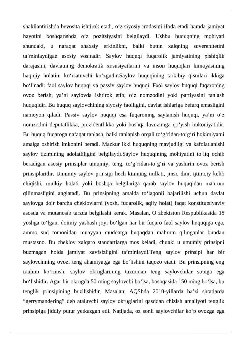 Insoninning saylov huquqi tushunchasi 4