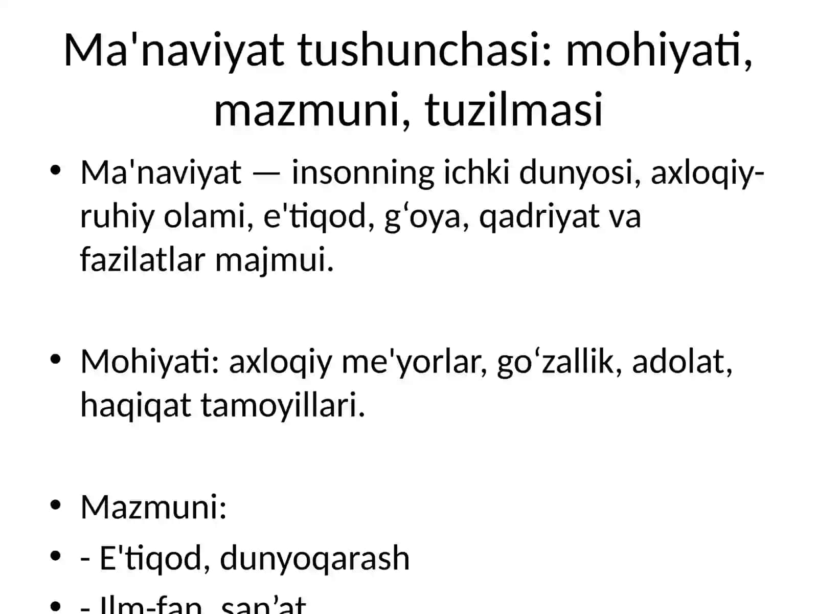 Ma'naviyatshunoslik fanining predmeti 4