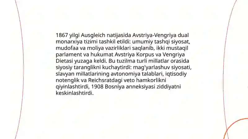 Avstriya-Vengriya davlatida ichki siyosiy vaziyatning keskinlashuvi 4