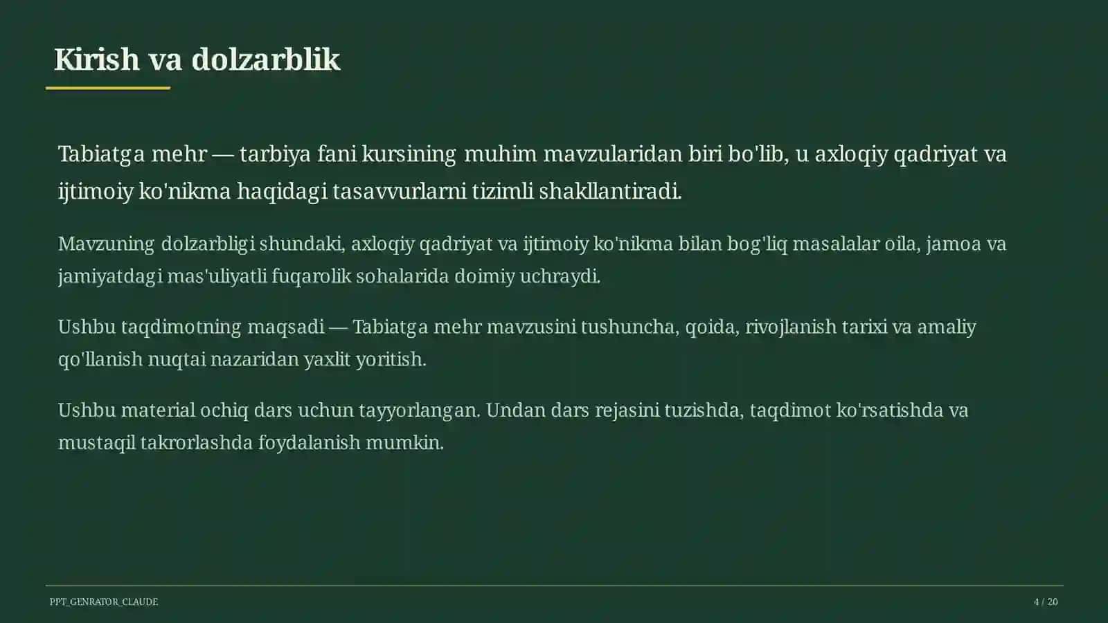 Tabiatga mehr (3-sinf) 4
