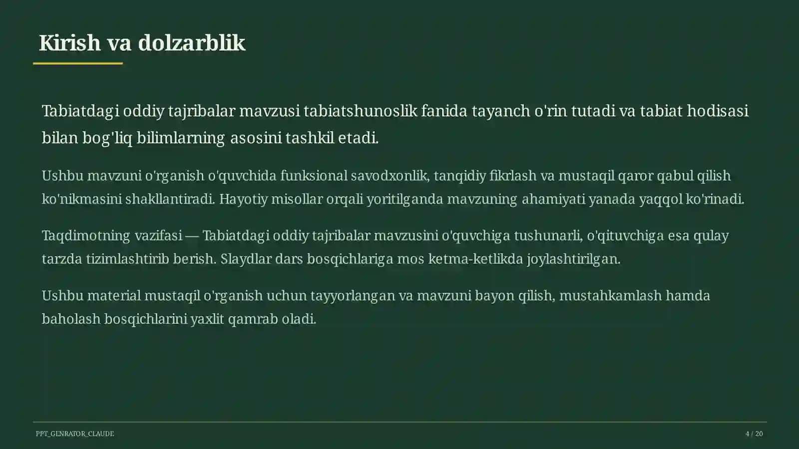 Tabiatdagi oddiy tajribalar (4-sinf) 4