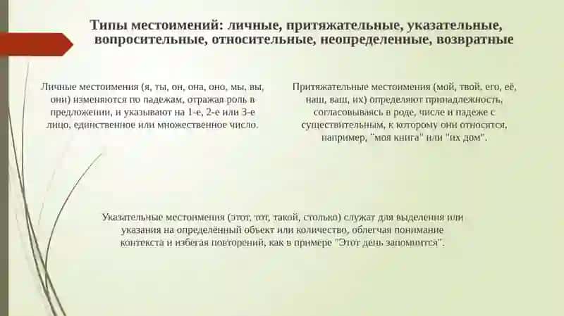 Особенности употребления местоимений 4