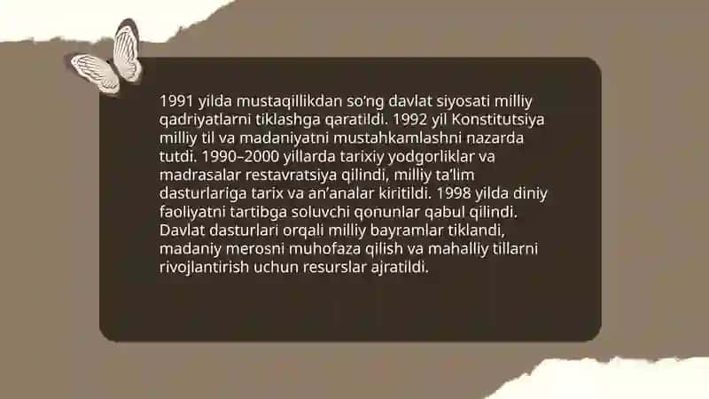 Mustaqillik yillarida diniy va milliy qadriyatlarning tiklanishi 4
