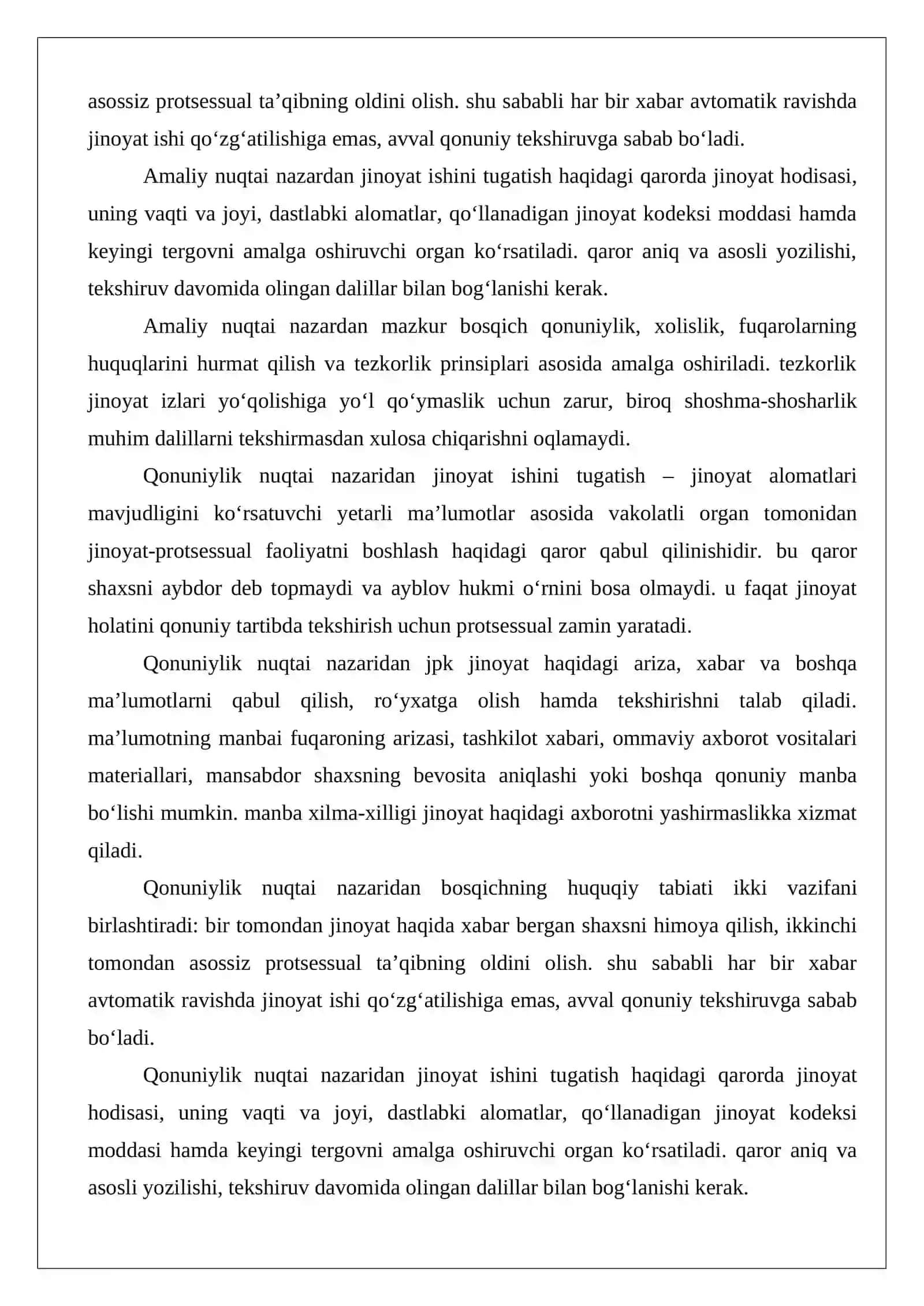Jinoyat ishini tugatish asoslari va tartibi 4