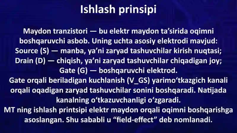 Maydon Tranzistorlari Ishlash Prinsipi 4