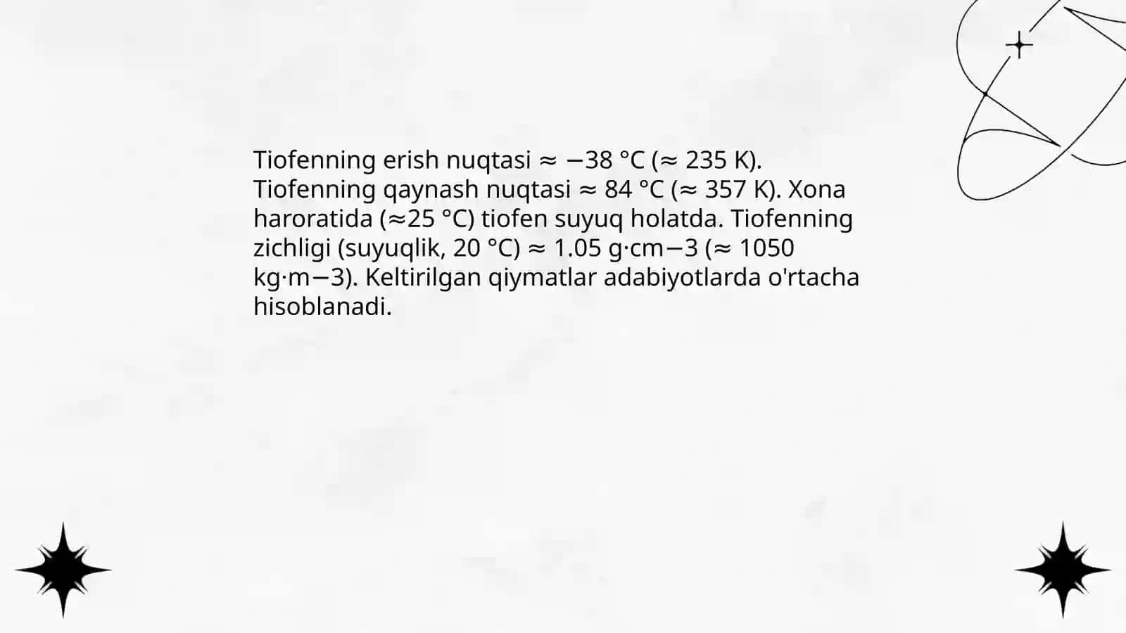 Tiofen va tiofen birikmalarining xossalari 4
