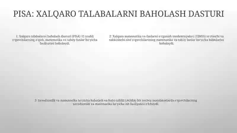Xalqaro Baholash Dasturlari 4