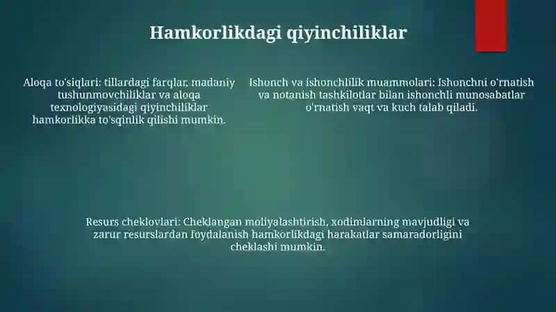 Mahalliy Va Xorijiy Tashkilotlar Bilan Hamkorlik Ishlari Samaradorligini Oshirish 4