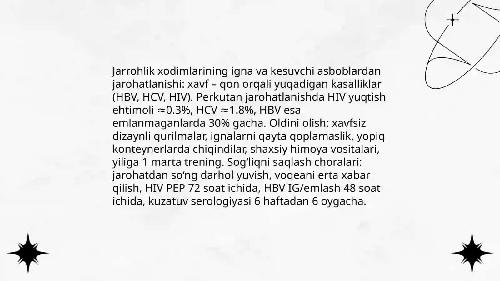 Jarrohlikda infektsiyalarni nazorat qilish va profilaktika 4
