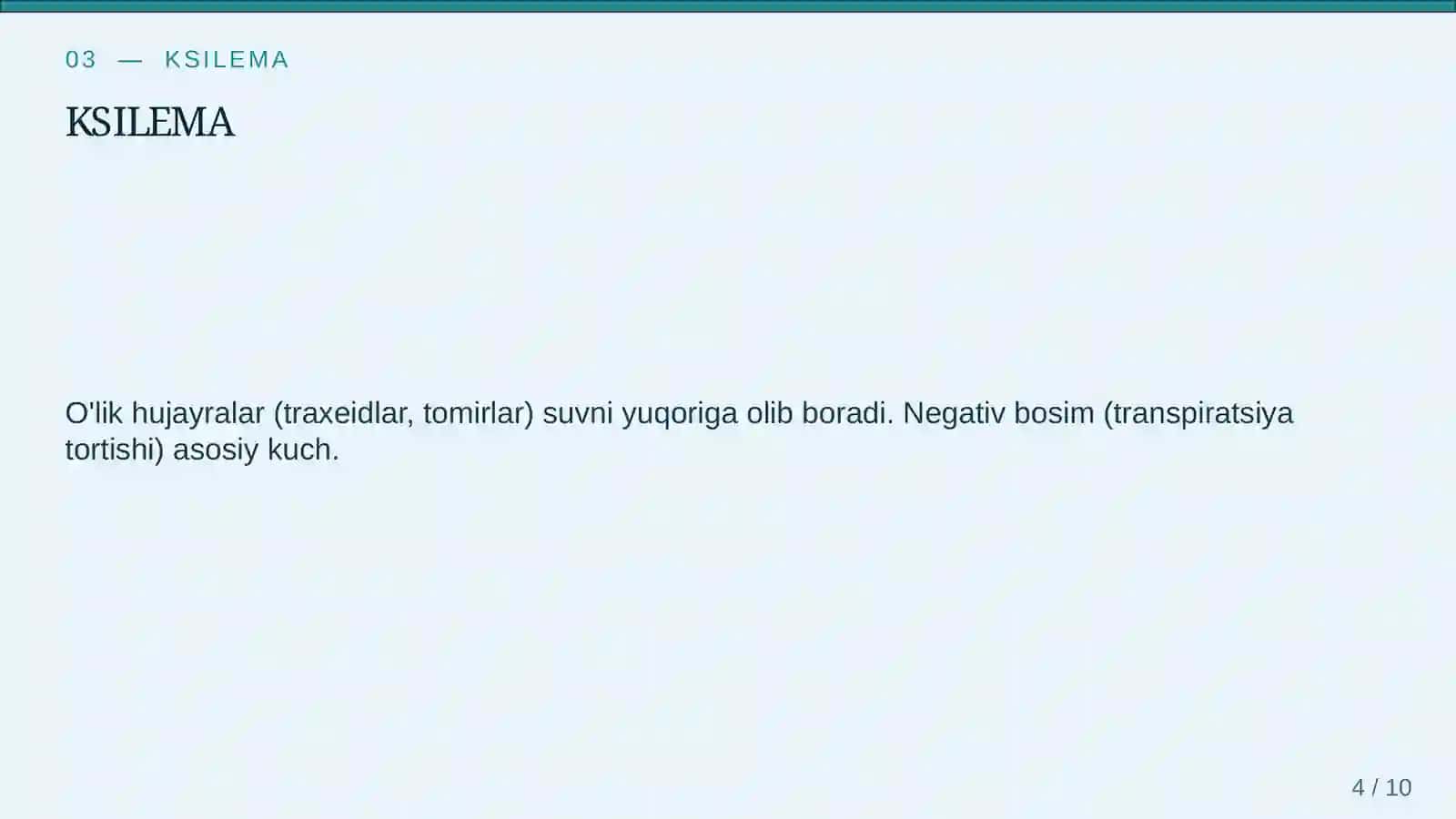 O'simliklarda suv va mineral moddalarning harakati 4