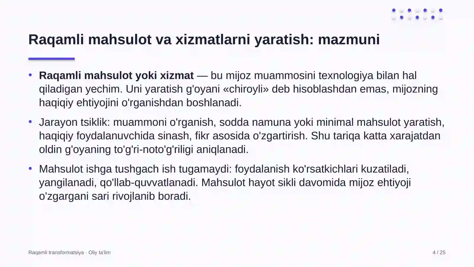 qurolli kuchlarda raqamli mahsulot va xizmatlarni yaratish 6235 4
