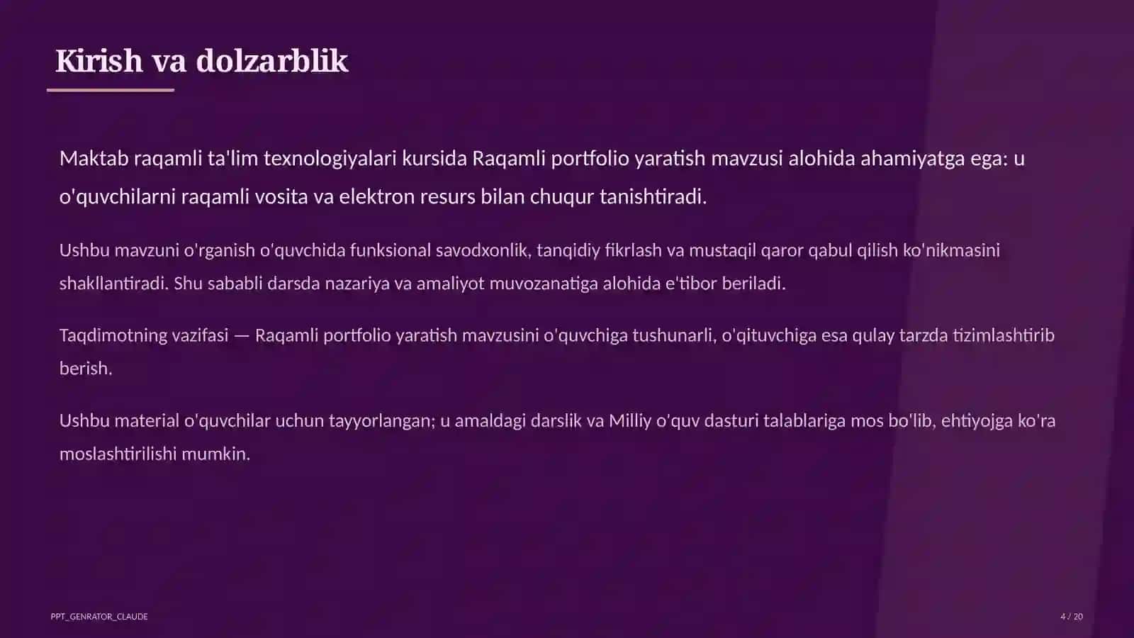 Raqamli portfolio yaratish 4