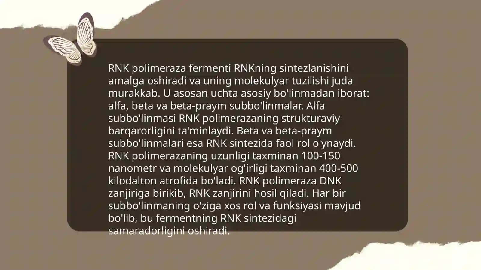 RNK polimerazaning tuzilishi 4
