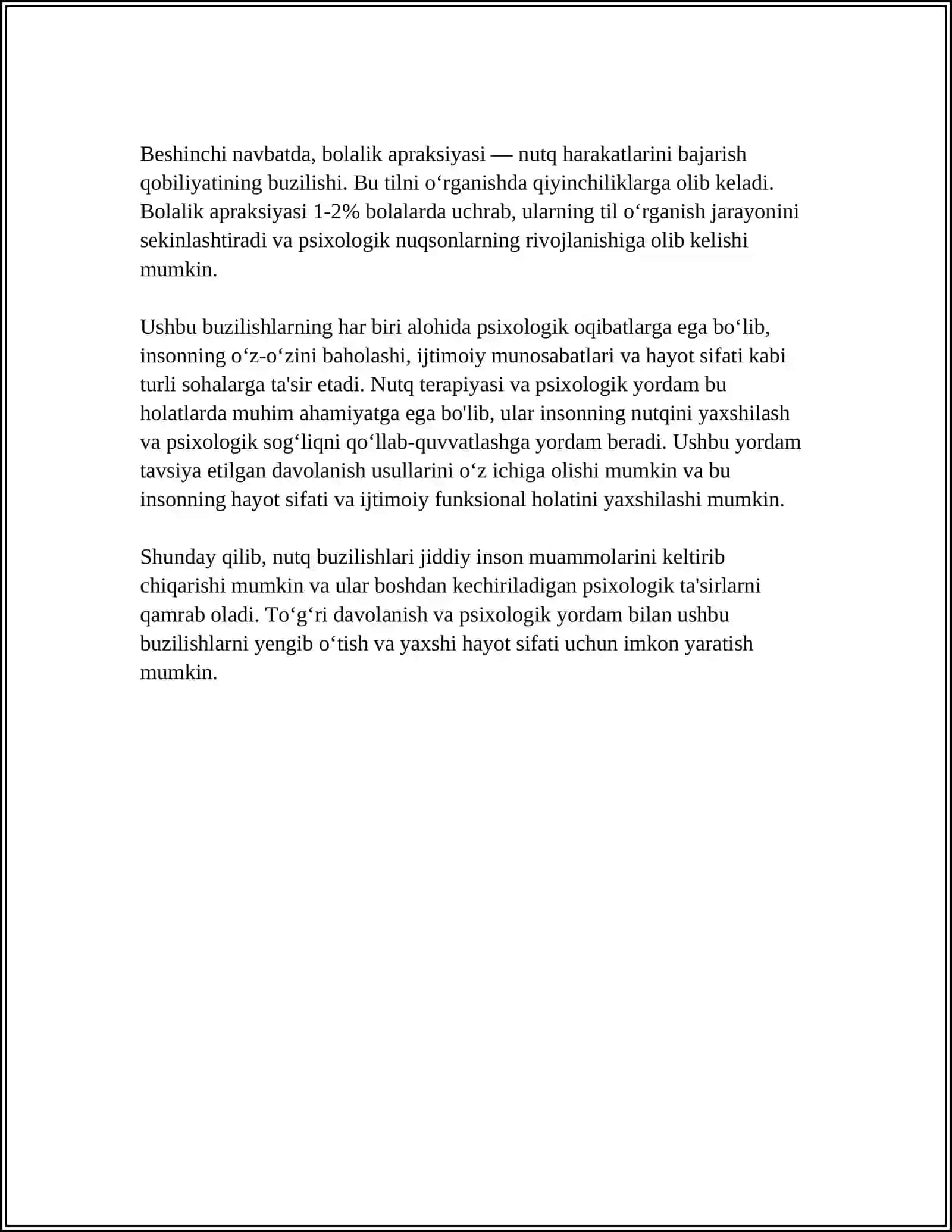 SISTEMALI NUTQ BUZILISHLARI BOʻLGAN BOLALARNING PSIXOLOGIK XUSUSIYATLARI 4