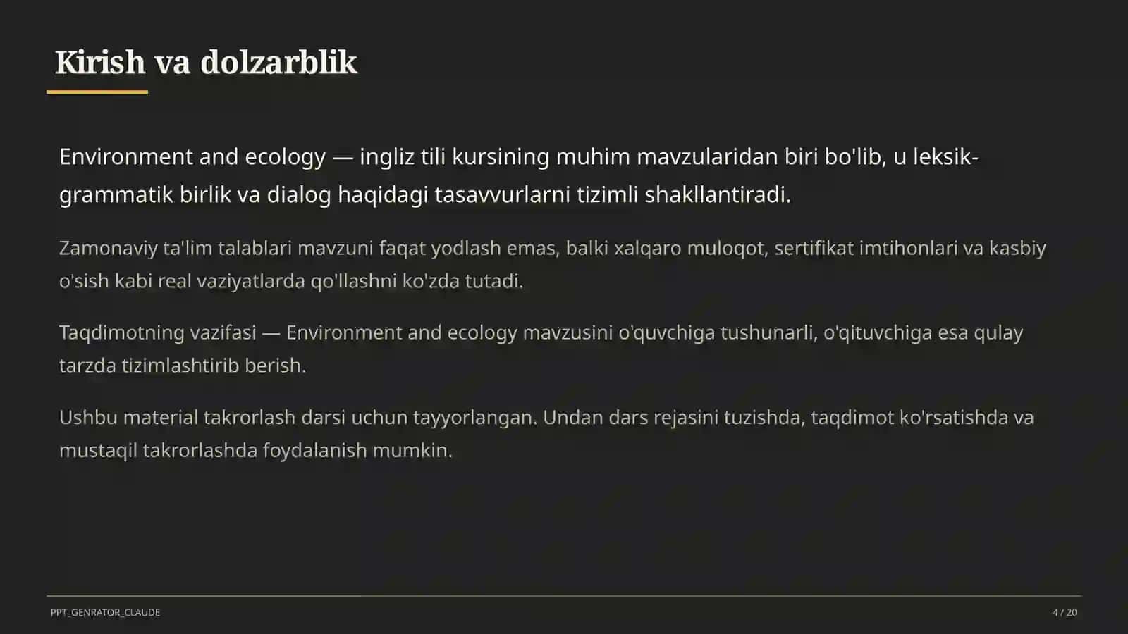 Environment and ecology (9-sinf) 4