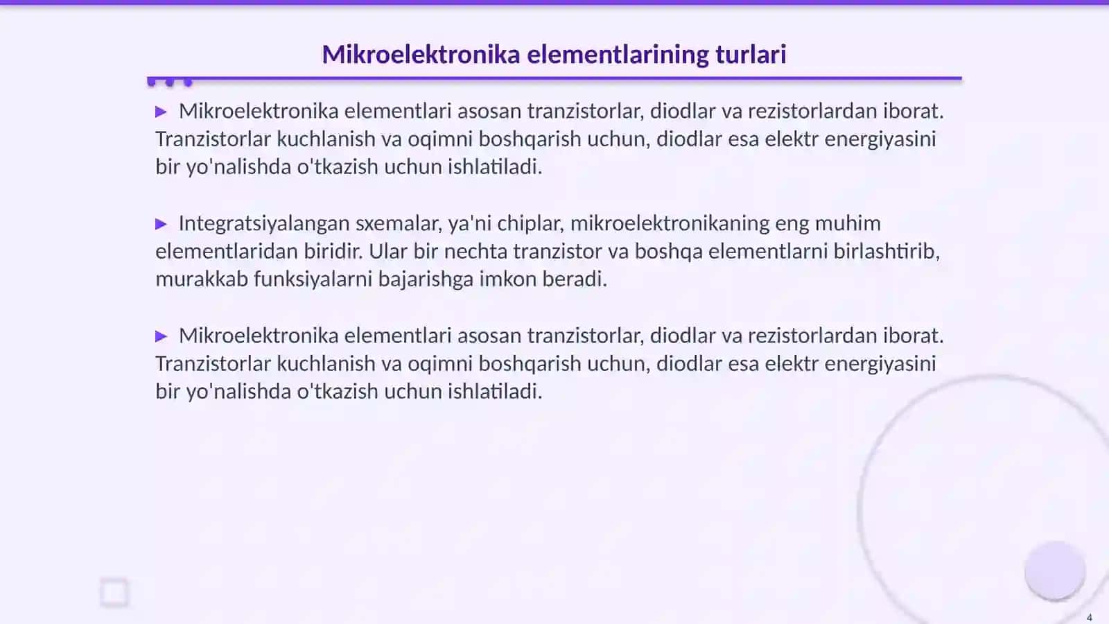 Mikroelektronika elementlari. Fotoelektron asboblar 4