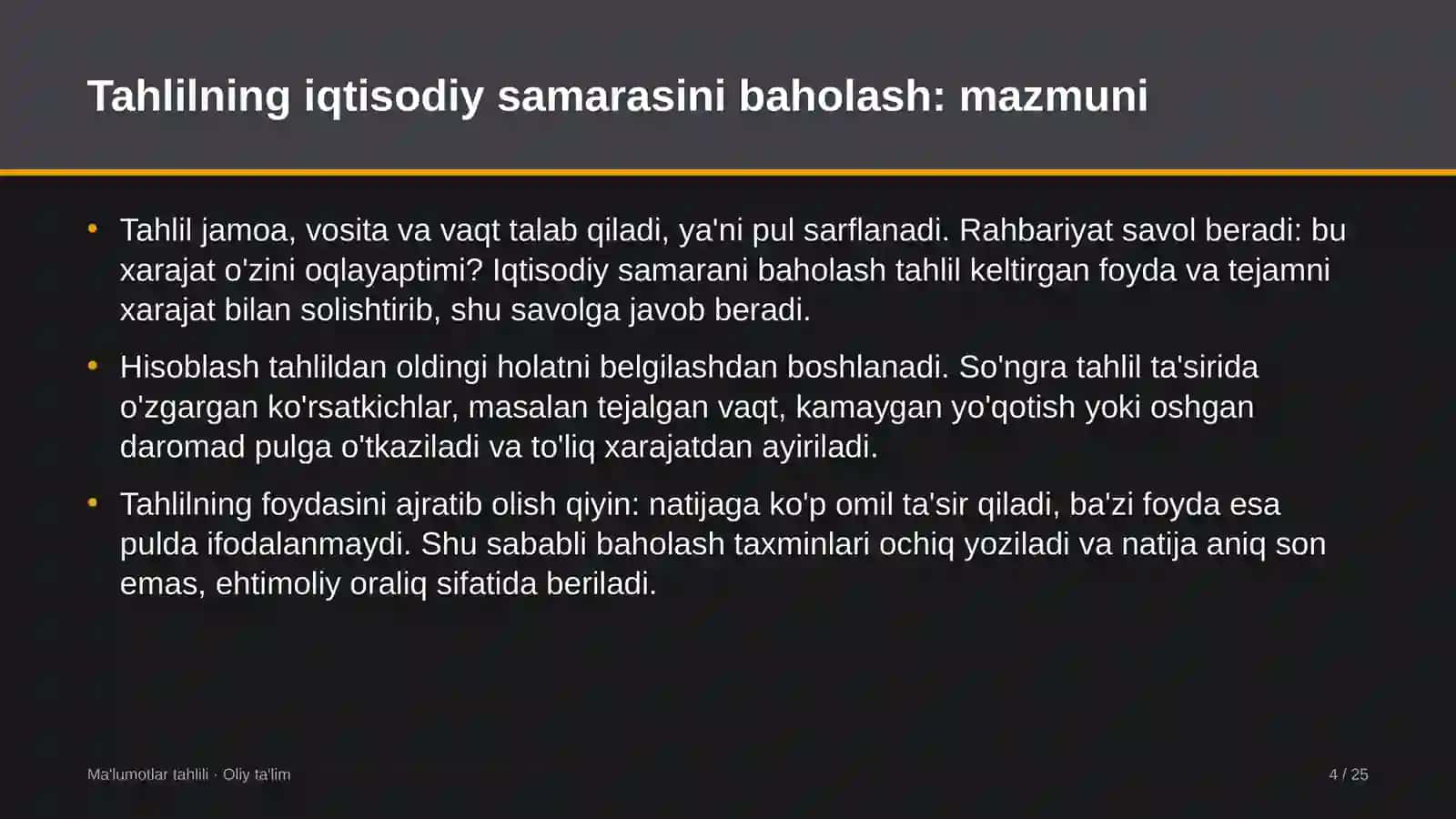 dam olish maskanlarida ma'lumotlar tahlilining iqtisodiy samarasini baholash 6035 4