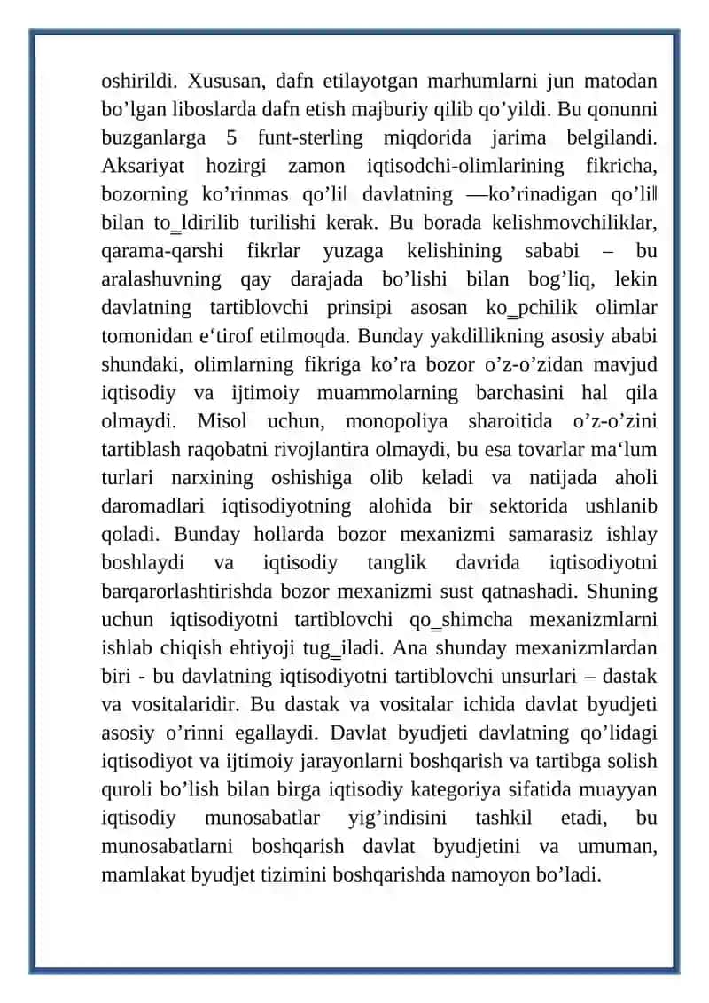 Oʻzbekiston Respublikasida byudjet jarayonini boshqarish va tartibga solish organlari, ular faoliyatini muvofiqlashtirish 4