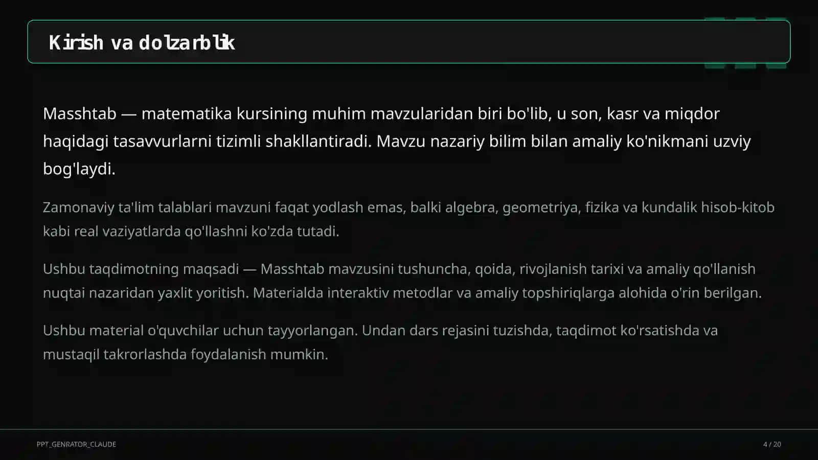 Masshtab (6-sinf) 4