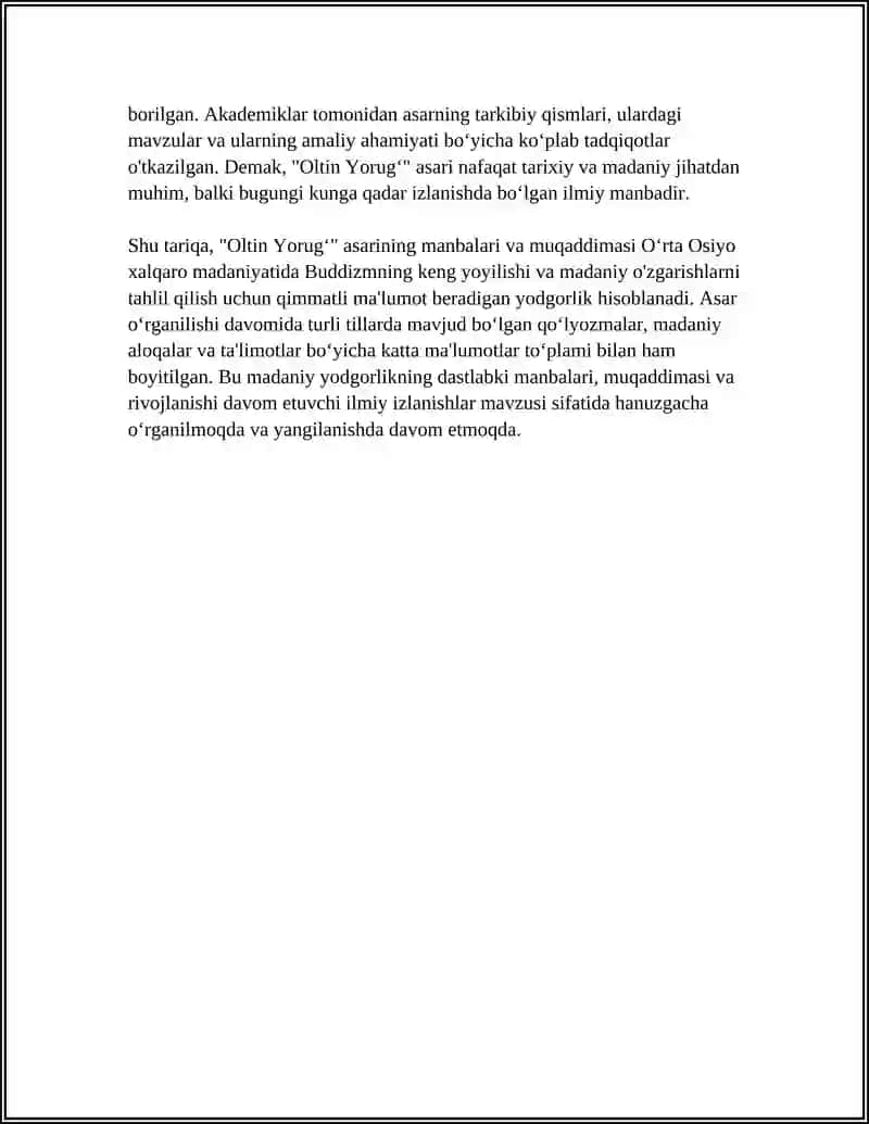 ISLOMGACHA BOʻLGAN TURKIY ADABIYOT: "OLTIN YORUGʻ", "XUASTUANIFT", "OʻGʻUZNOMA", MONIYLIK ADABIYOTI NAMUNALARI 4