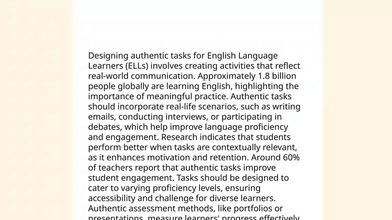 Project and problem-based approaches to English language teaching and assessment 4