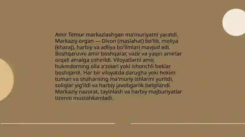 Amir Temur - buyuk davlat arbobi 4
