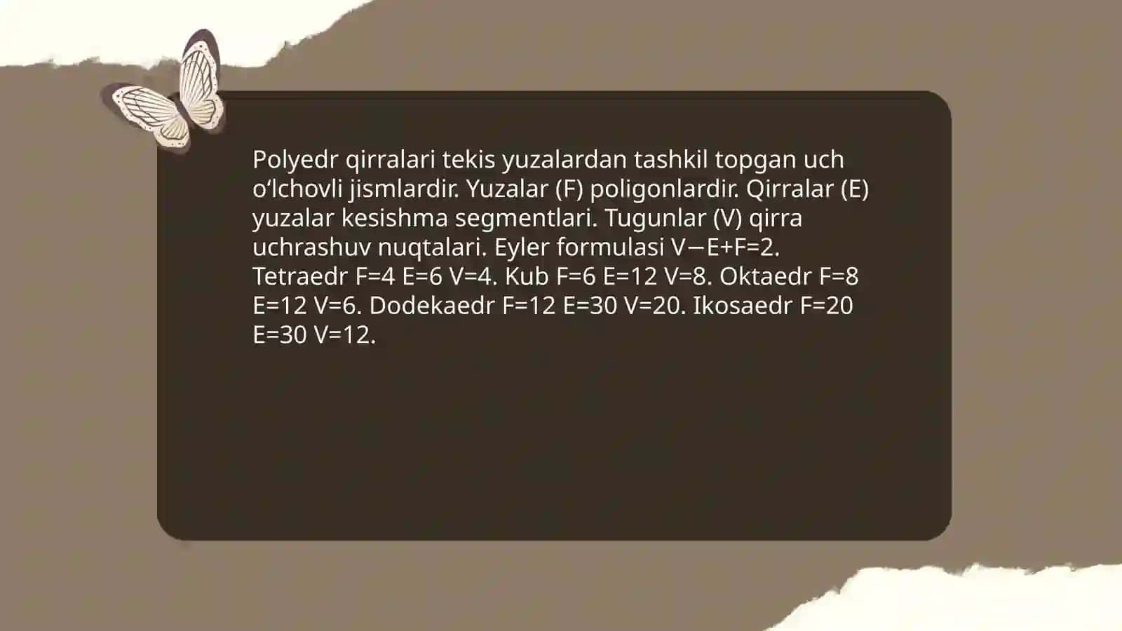 Fazoviy geometrik shakllar. Kupyoqlar(10-sinf) 4