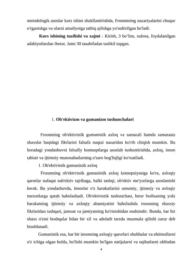 Ob'ektivistik gumanistik axloq va samarali va samarasiz shaxsning umumiy xususiyatlari.Froom 4