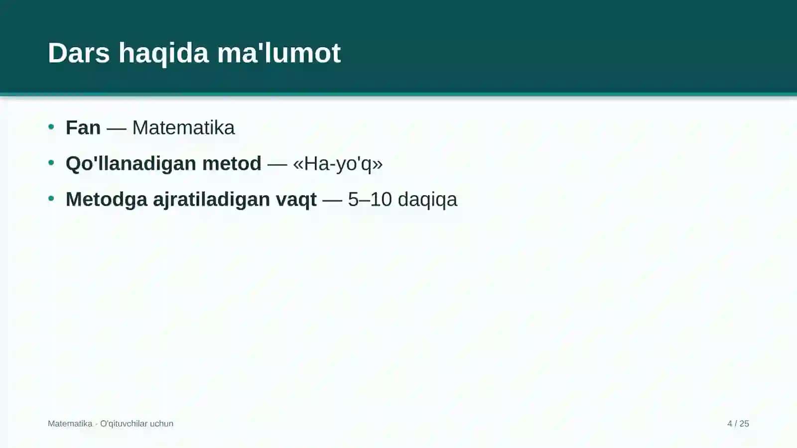matematika darslarida ha yo'q metodidan foydalanish 5792 4