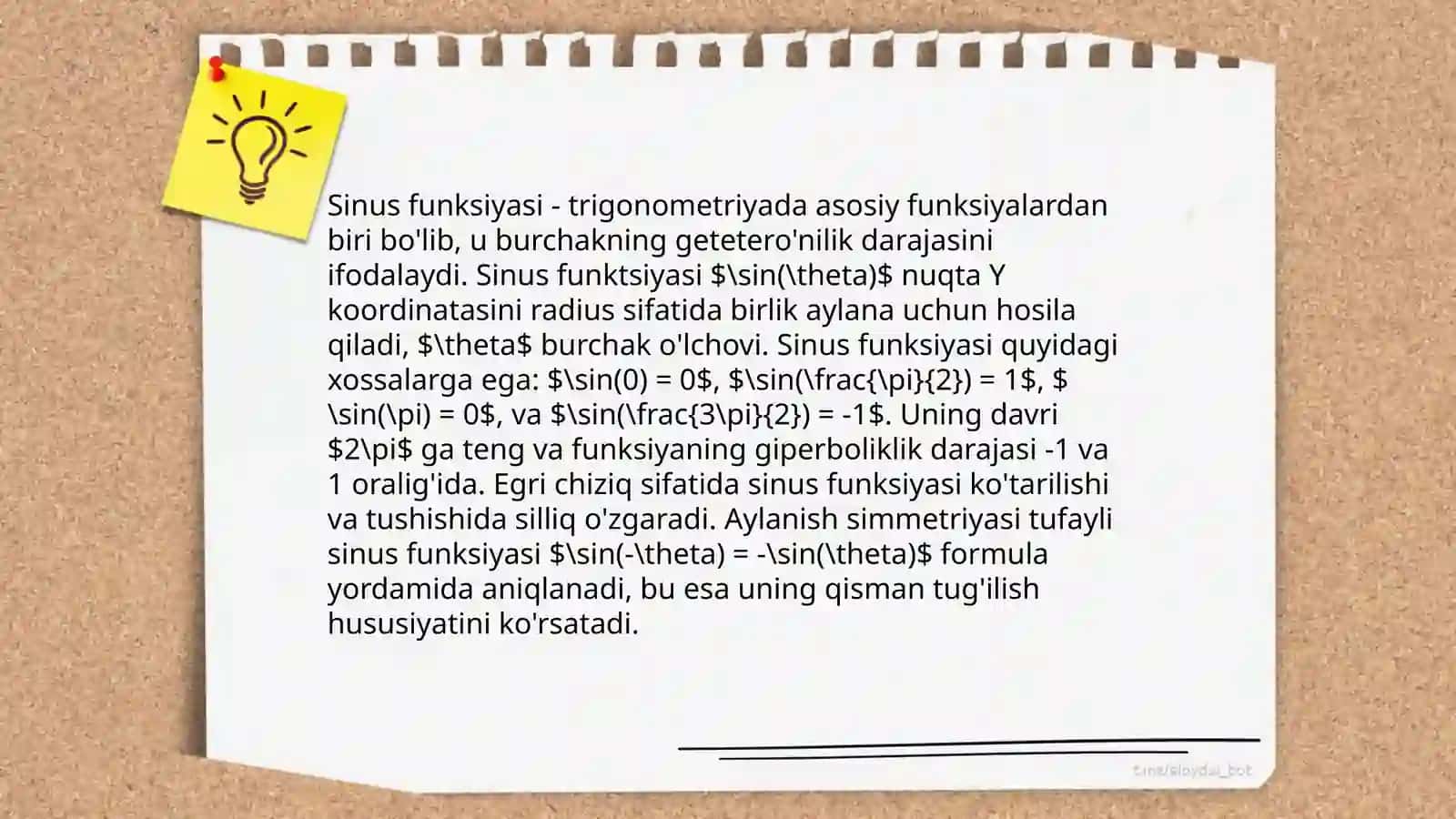 Trigonometrik funksiyalar va ularning xossalari 4