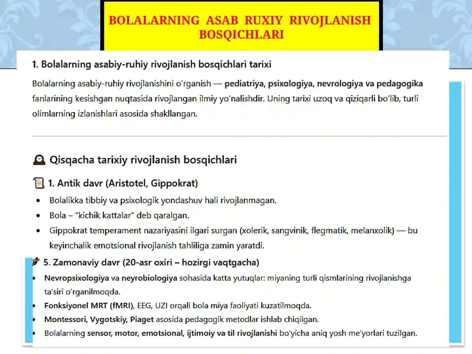 Bolalarning asab ruhiy va jismoniy rivojlanishi 4