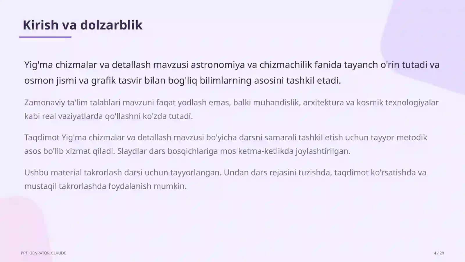 Yig'ma chizmalar va detallash (9-sinf) 4