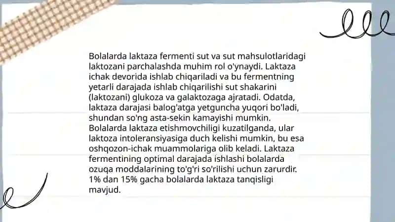 Bolalarda birlamchi va ikkilamchi laktaza yetishmovchiligi 4