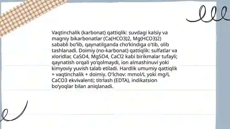 Suvni qattiqligini aniqlash 4