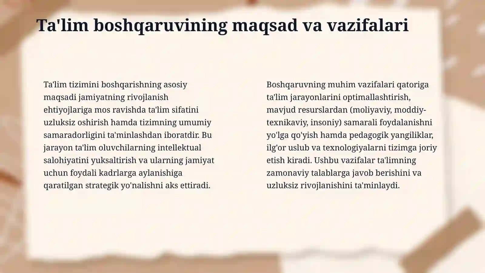 Ta'lim tizimlaridagi boshqaruv faoliyatining o'ziga xos xususiyatlari 4