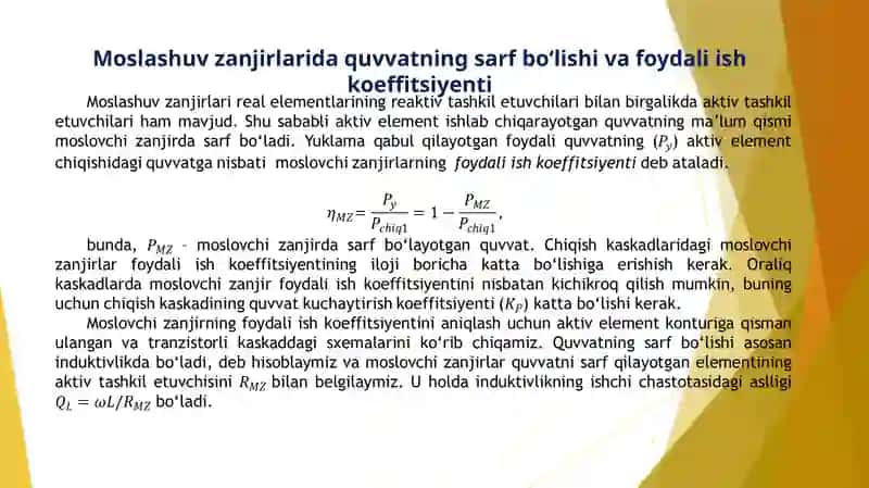 Keng polosali quvvat kuchaytirgichlari moslashuv zanjirlari 4